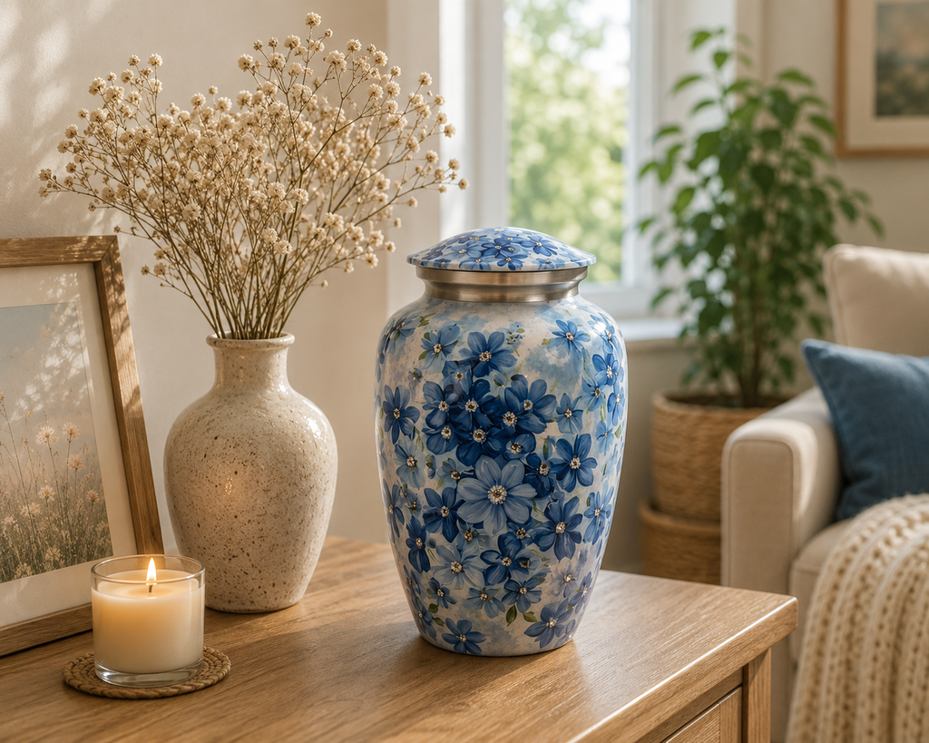 Urn 'Blue Flowers'
