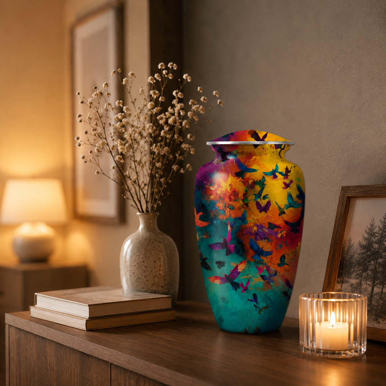 Urn 'Coulorfull Birds'