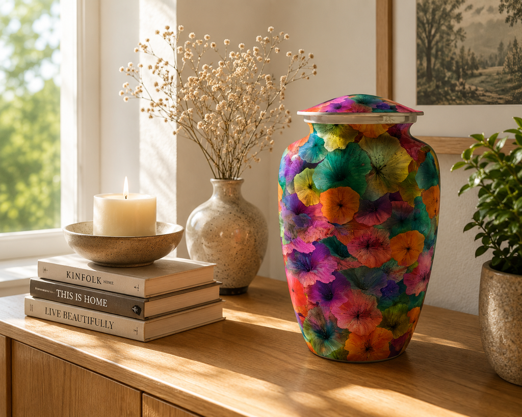 Urn 'Colourfull Flowers'