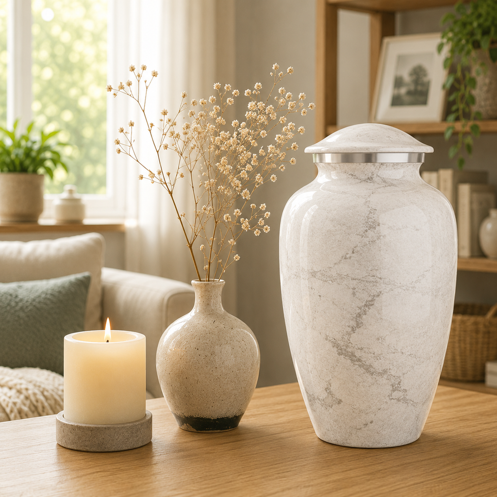 Urn 'White stone'