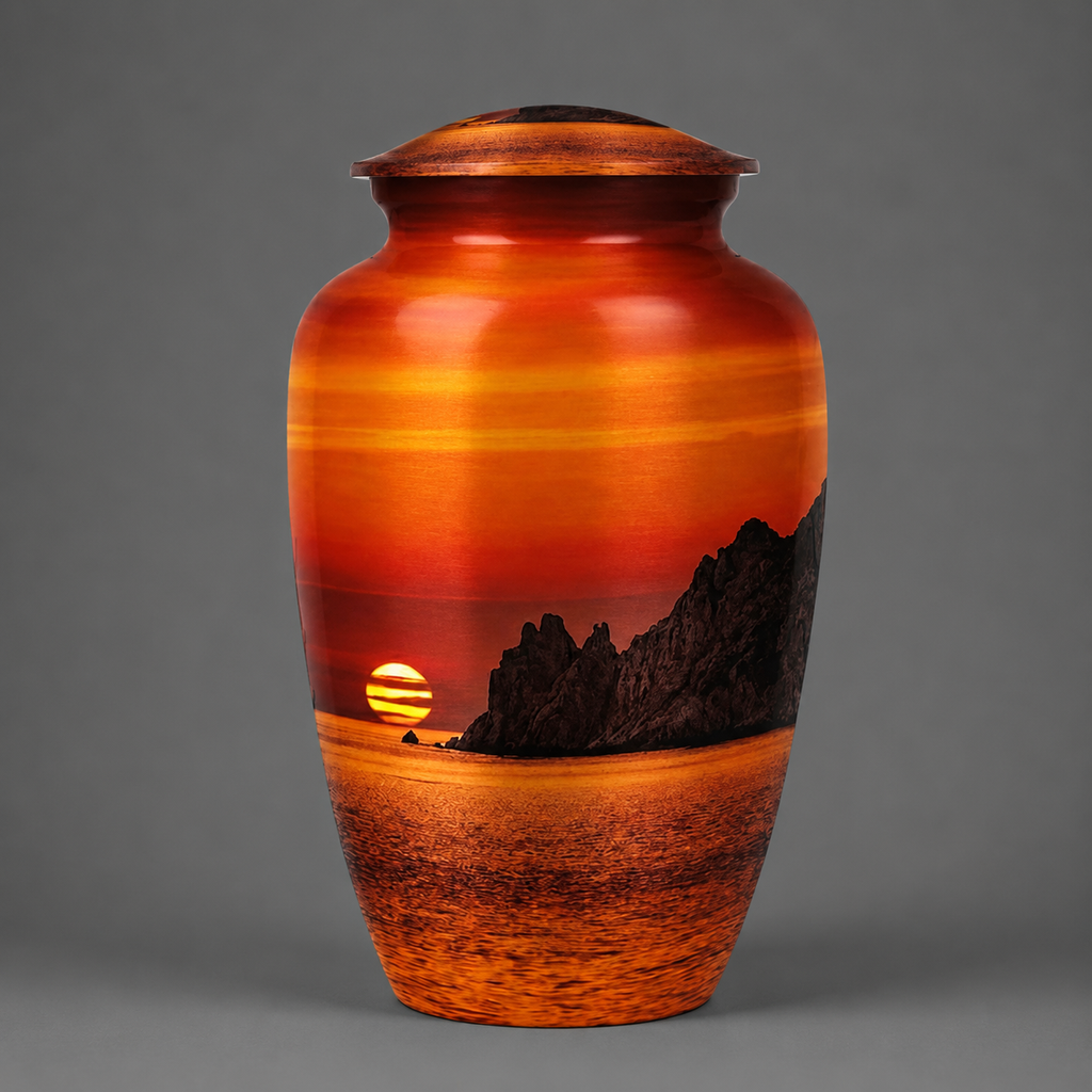 Urne 'Sonnenuntergang Rot'