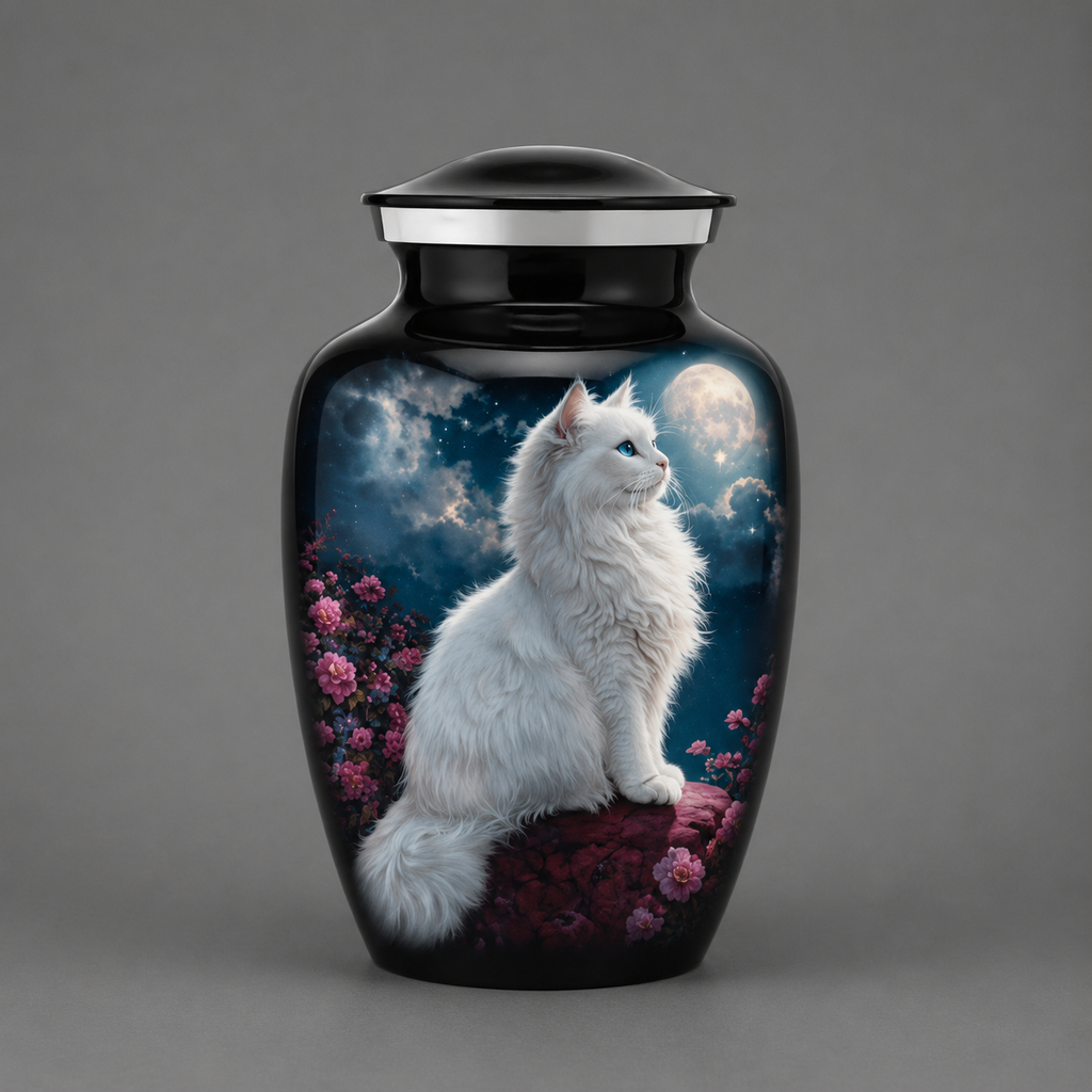 Urne „Weiße Katze“