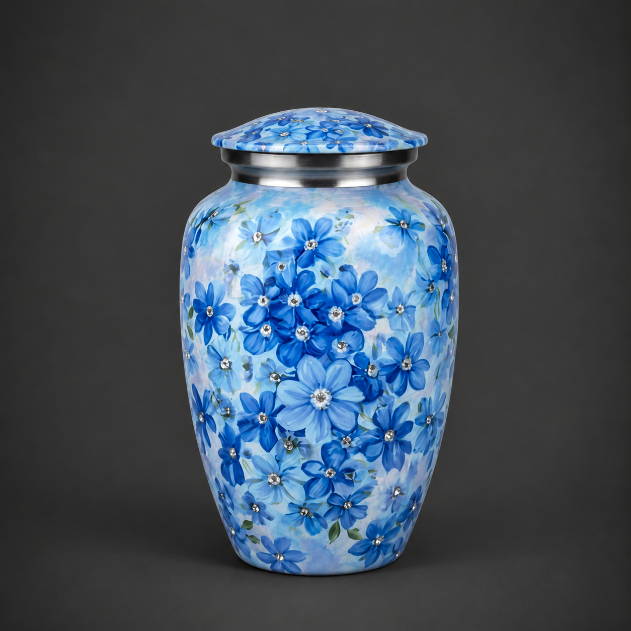 Urne 'Blaue Blumen'