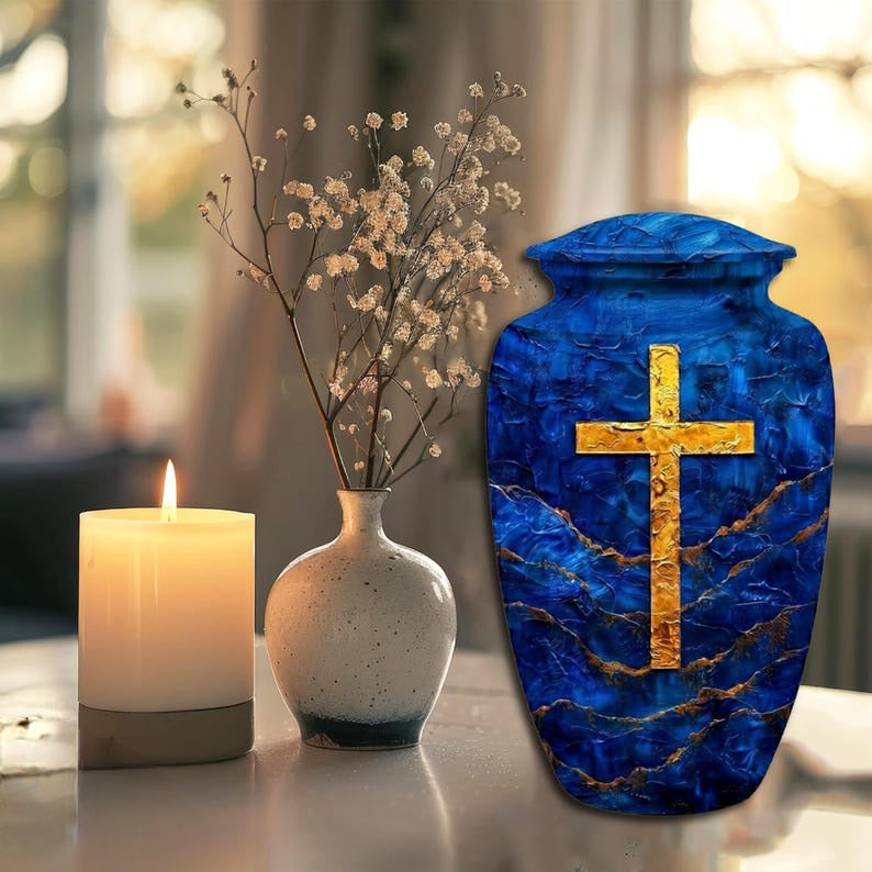 Urn 'Blue Cross'