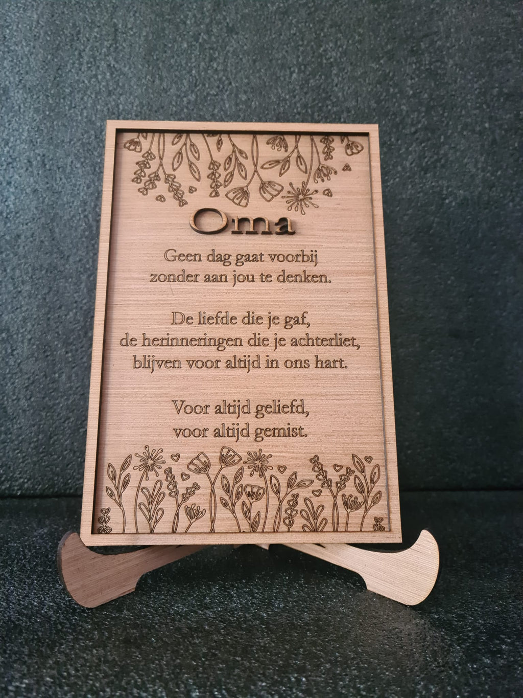 Herdenkingsbord - Voor altijd geliefd