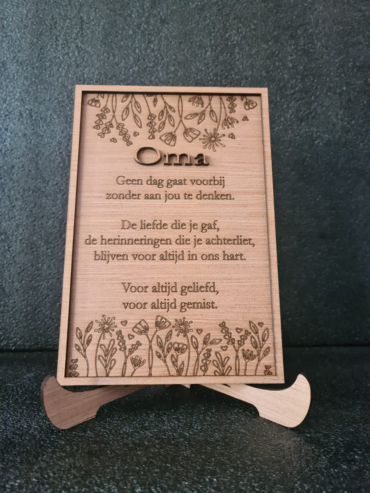 Herdenkingsbord - Voor altijd geliefd