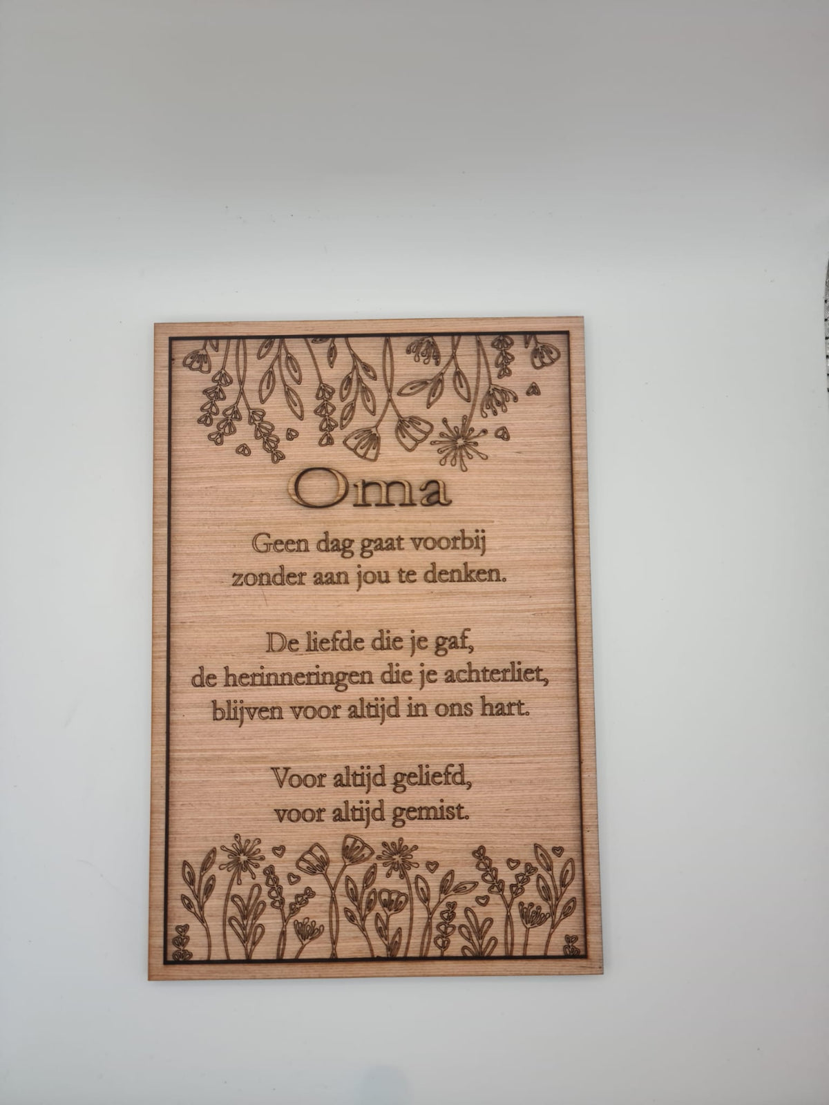 Herdenkingsbord - Voor altijd geliefd